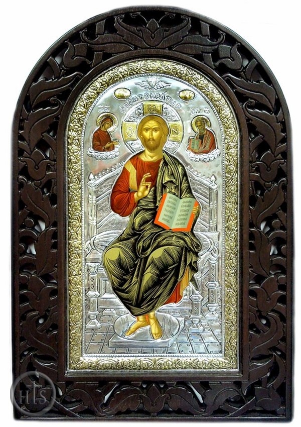 HolyTrinityStore Image - Christ Pantocrator, Serigraph Hand Painted Orthodox Icon  
