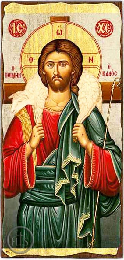 Product Photo - Christ the Good Shepherd, Orthodox Christian Serigraph Panel Icon