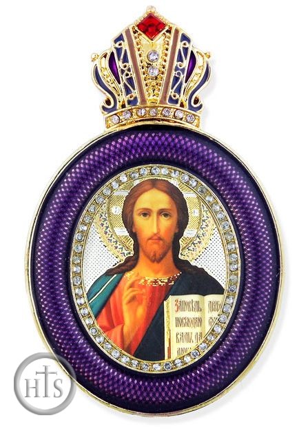Pic - Christ The Teacher,  Egg Shape Framed Ornament Icon 