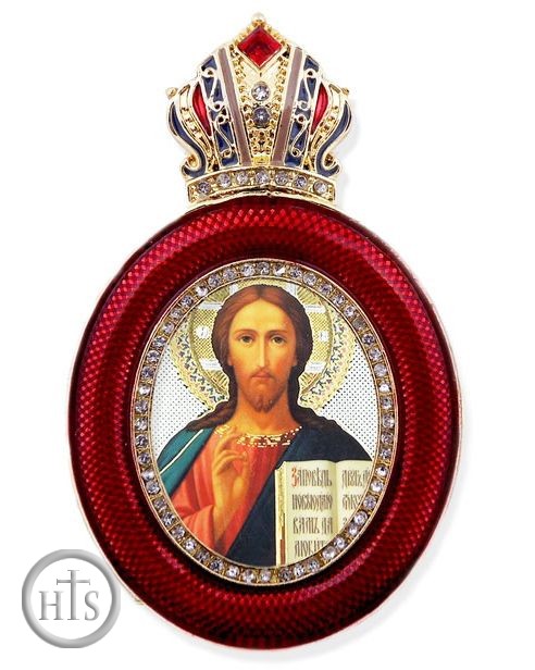 HolyTrinity Pic - Christ The Teacher,  Egg Shaped Framed Ornament Icon 