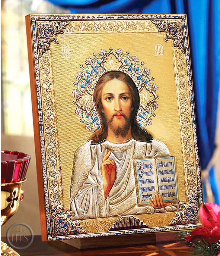 Image - Christ the Teacher, Gold Foil Embossed Orthodox Icon