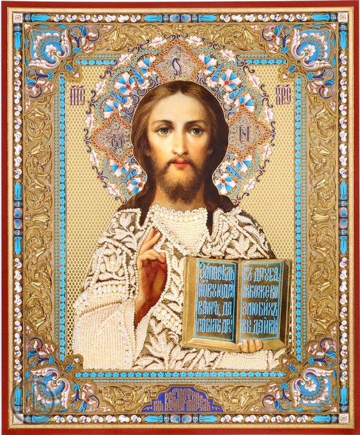 Product Photo - Christ the Teacher, Gold Foil Embossed  Orthodox Icon