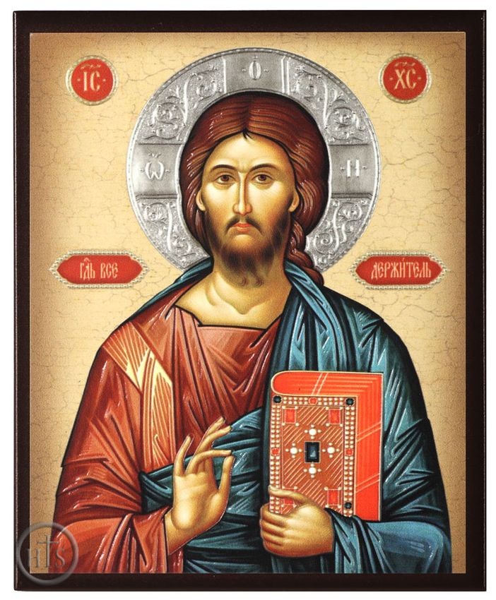 Product Photo - Christ The Teacher, Embossed Printing on Thick Wood Orthodox  Icon