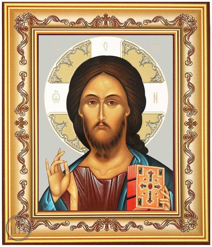 Product Picture - Christ The Teacher, Gold Foil Orthodox Icon in Frame 