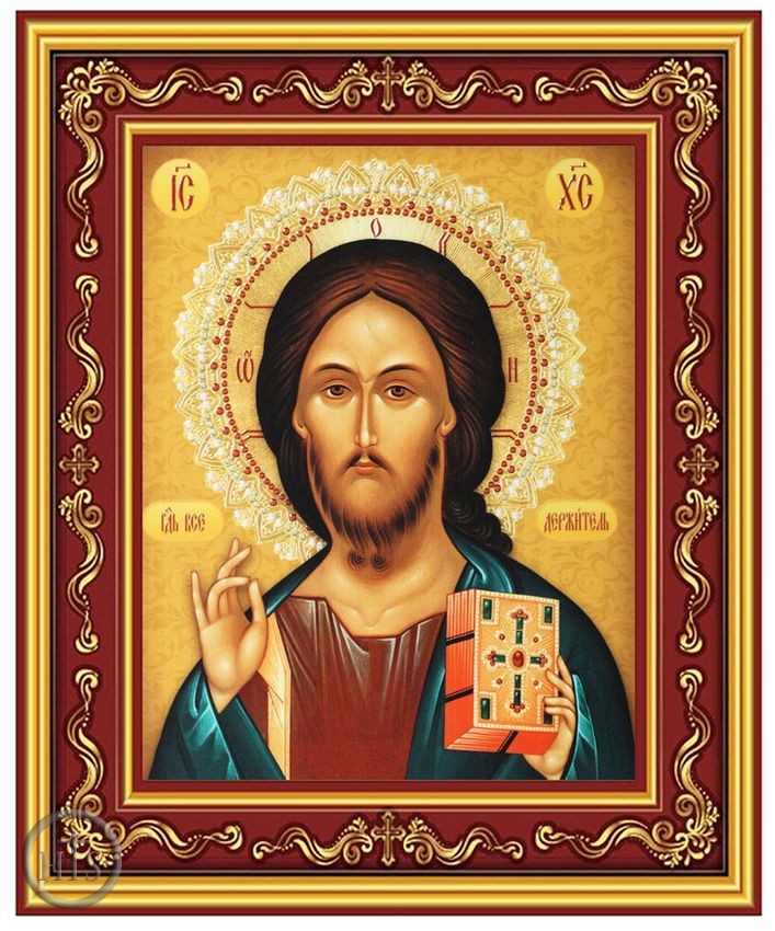 Product Picture - Christ The Teacher, Gold Foil Orthodox Icon in Frame 