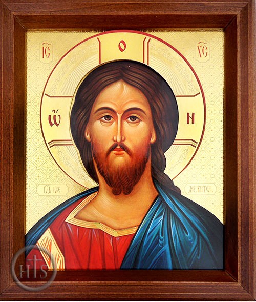 Product Pic - Christ  Pantocrator, Orthodox Icon in Wood Frame