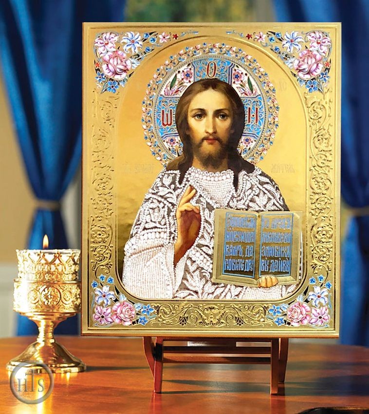 HolyTrinity Pic - Christ the Teacher, Gold Foil Embossed Orthodox Icon