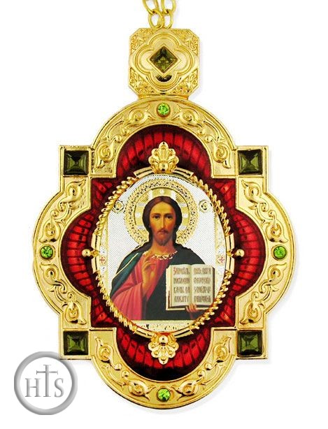 Image - Christ The Teacher, Jeweled  Icon Pendant with Chain