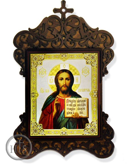 Product Image - Christ The Teacher, Orthodox Icon in  Wood Shrine