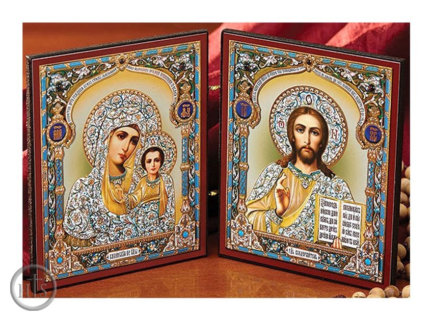 Product Pic - Christ the Teacher & Virgin of Kazan Diptych, Orthodox Icon