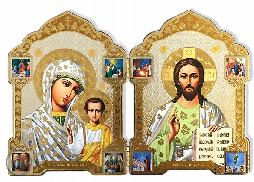 Image - Virgin of Kazan and Christ The Teacher,  Orthodox Icon Diptych