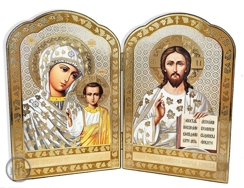 Product Pic - Virgin of Kazan and Christ The Teacher,  Orthodox  Diptych