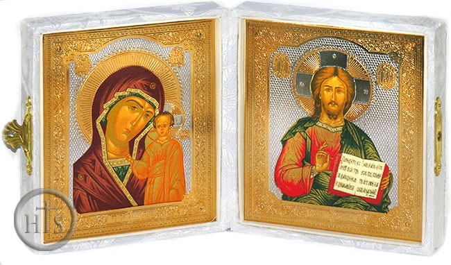Product Picture - Christ the Teacher / Virgin of Kazan, Wedding Orthodox Icons Diptych 