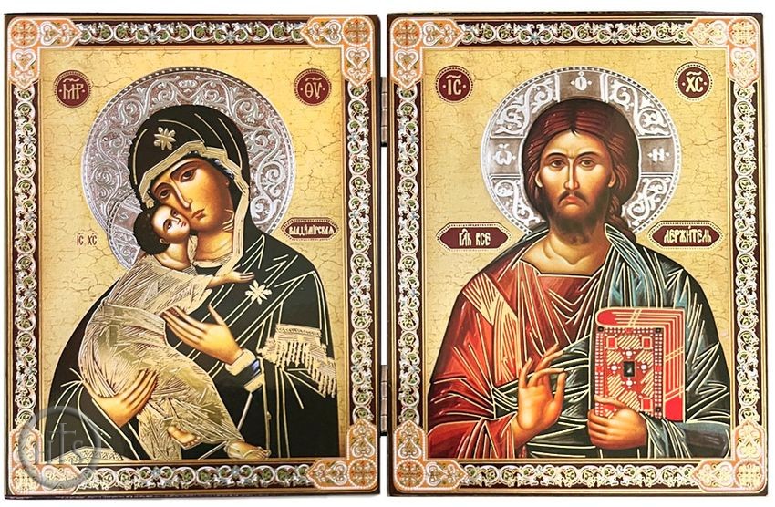 HolyTrinity Pic - Christ The Teacher and Virgin of Vladimir Diptych