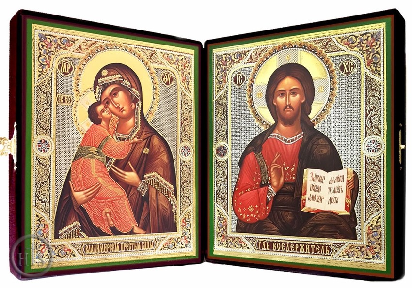 HolyTrinity Pic - Matching Set of  Orthodox Christian Icons  in Velvet Case 