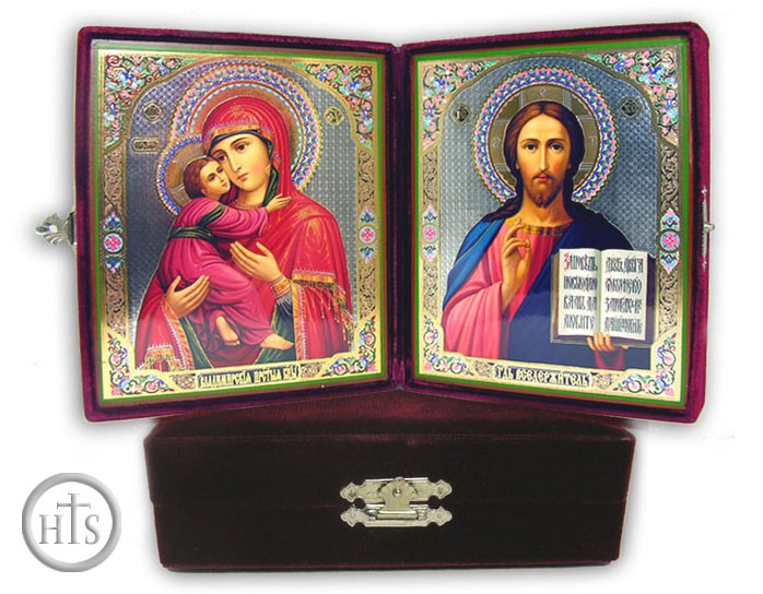 HolyTrinity Pic - Orthodox Christian Diptych Icons  in Velvet Case