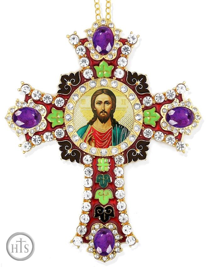 HolyTrinityStore Image - Christ The Teacher  Icon in  Jeweled Wall Cross