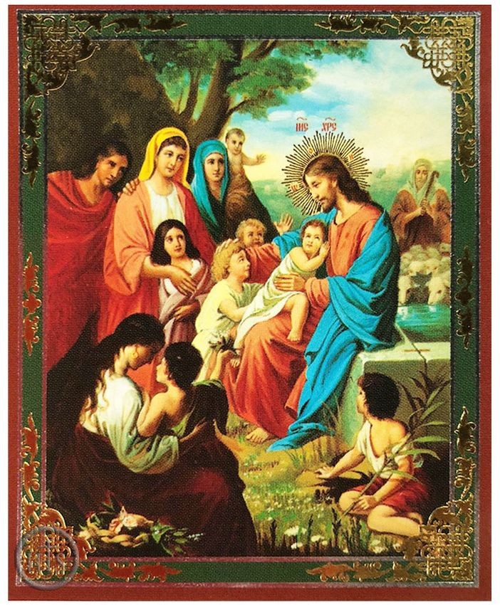 Product Photo - Christ With Children, Orthodox Mini Icon