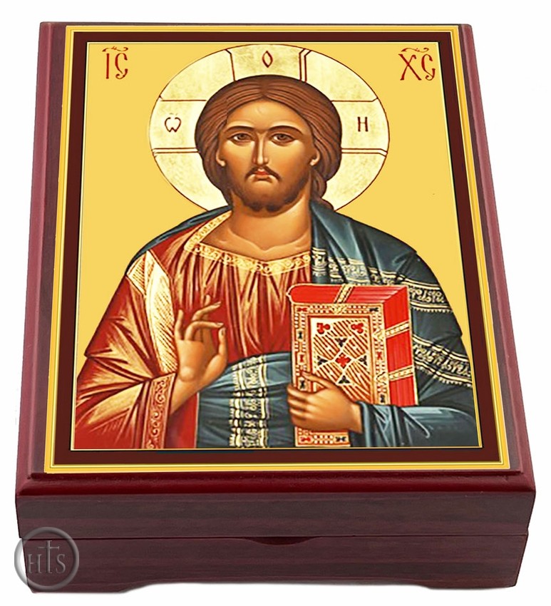 Picture - Christ The Teacher, Byzantine Icon Wooden Keepsake Box