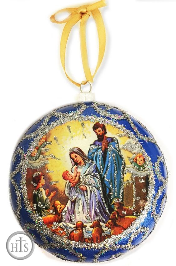 Product Pic - Nativity of Christ, Not Breakable  Christmas  Ornament, Blue