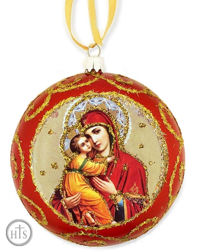 Image - Virgin of Vladimir,  Not Breakable Christmas Ornament, Red