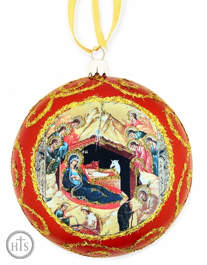 Product Image - Nativity of Christ,  Not Breakable Christmas  Ornament, Red