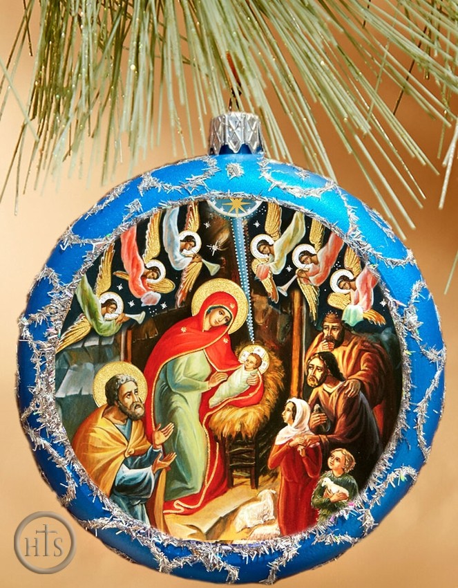 Product Picture - Nativity of Christ, Not Breakable Christmas  Ornament, Blue