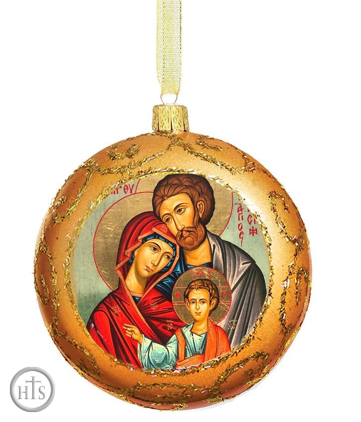 Picture - The Holy Family, Not Breakable Christmas  Ornament, Yellow