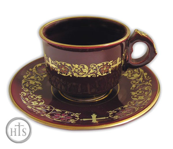 HolyTrinity Pic - Coffee Cup and Saucer, Hand Made in Greece , 24KT Gold Decorated