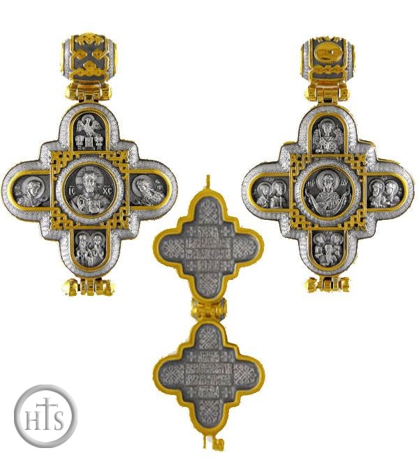 HolyTrinityStore Image - Reversible Cross Locket, Sterling Silver Gold Plated