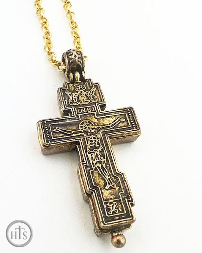 Pic - The Cross with Crucifix, Locket Necklace, Antique Style