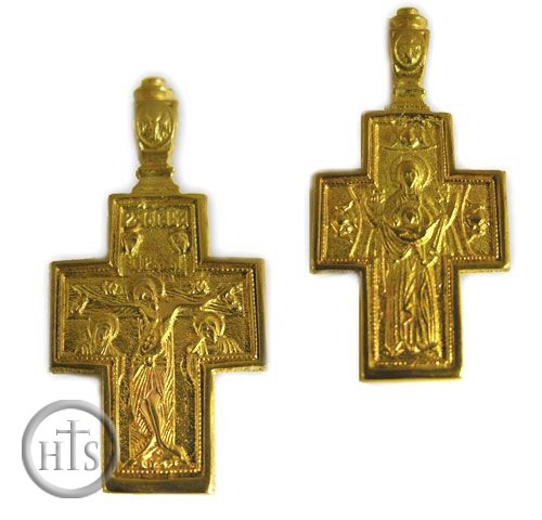 HolyTrinity Pic - Reversible Brass (Bronze) Cross, Medium