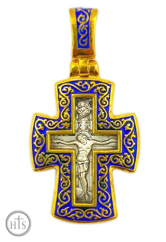 HolyTrinity Pic - The Crucifixion, Reversible Cross, Sterling Silver 925, 24KT Gold Plated
