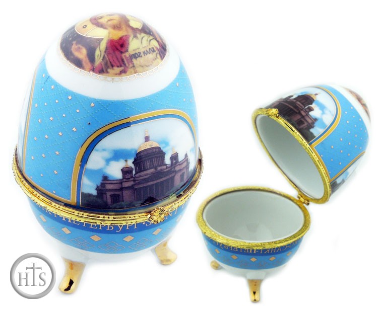 Product Photo - Porcelain  Open Up   Decoration Egg  or Jewelry Box  