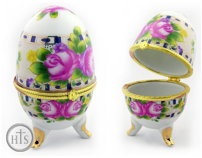 Photo - Porcelain  Open Up   Decoration Egg  or Jewelry Box