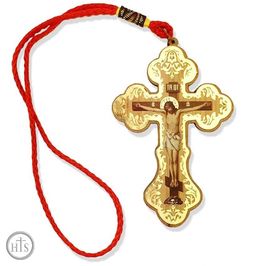 Photo - Small Wooden Icon Cross on Rope
