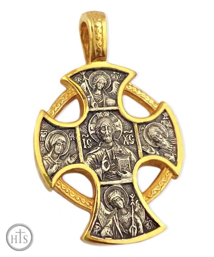 Product Image - Desis of Christ, Reversible Cross, Sterling Silver Gold Plated