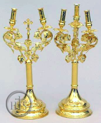 Picture - Set of Dikirion and Trikirion, Gold Plated