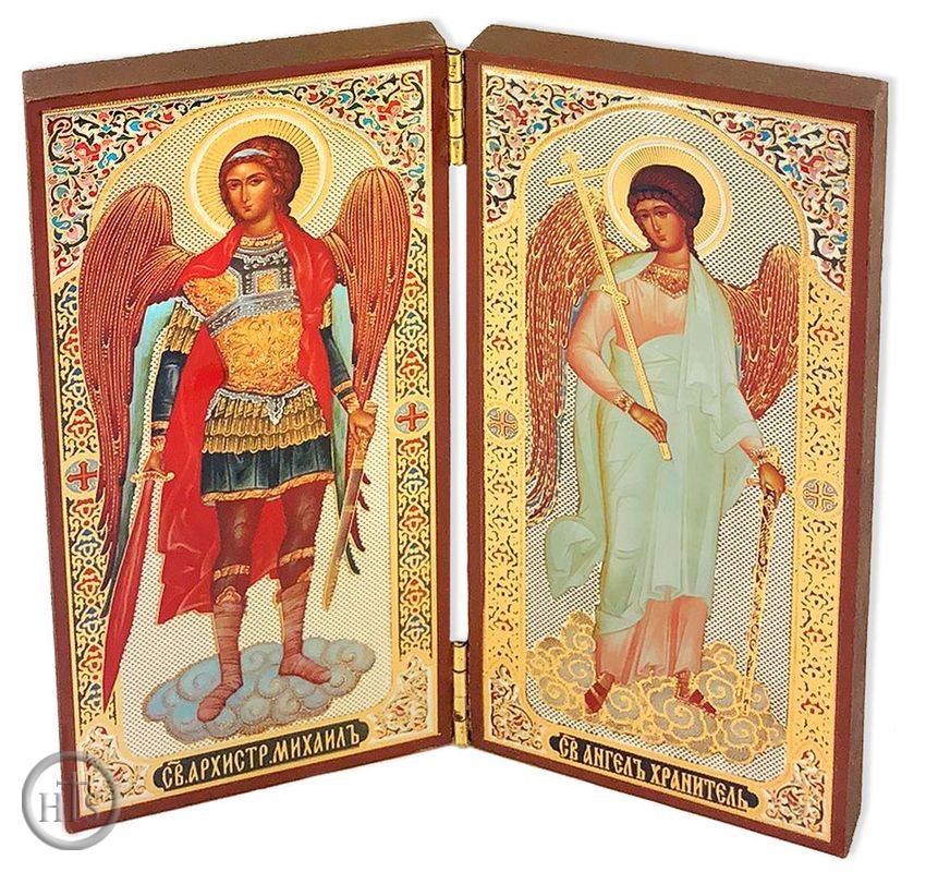 HolyTrinityStore Image - Diptych of Archangel  Michael &  Guardian Angel  Orthodox Icons