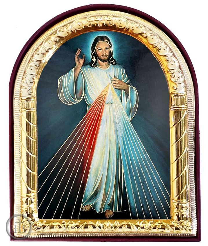 Product Picture - Divine Mercy, Arched Orthodox Icon with Stand