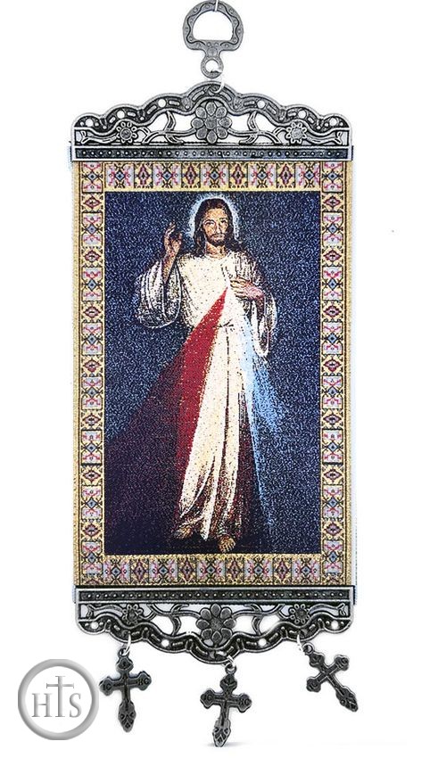 Photo - The Divine Mercy,  Textile Art  Tapestry Icon Banner, ~10