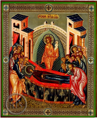 HolyTrinityStore Picture - The Dormition (Assumption) of The Virgin Mary, Orthodox Icon