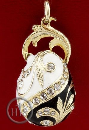 HolyTrinity Pic - Faberge Style Pendant Egg, Sterling Silver, Gold Gilded