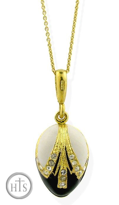 Photo - Sterling Silver Gold Plated Egg Pendant  with  Chain