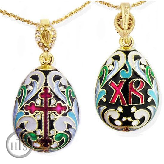 HolyTrinity Pic - Faberge Style Egg Pendant With Cross & XB 