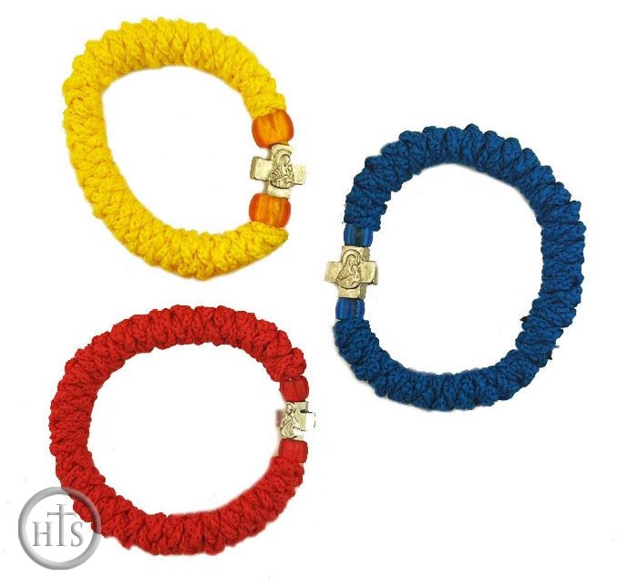 HolyTrinityStore Picture - Elastic Bead Bracelets, Set of 3, Assorted Colors