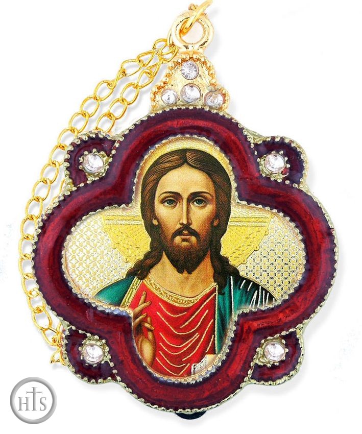 Picture - Christ The Teacher, Enamel  Icon Framed Pendant
