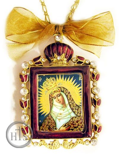 Image - Virgin Mary of Ostrobramska, Enamel Framed Icon Ornament