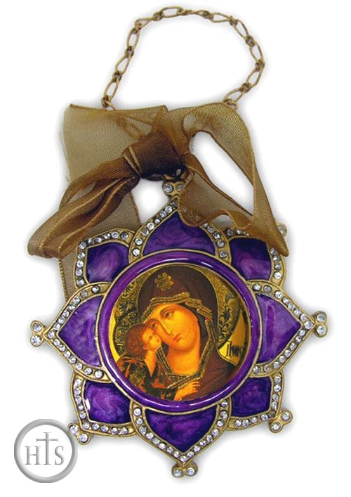 HolyTrinityStore Picture - Enamel Framed Icon Pendant IF-3PV-10D
