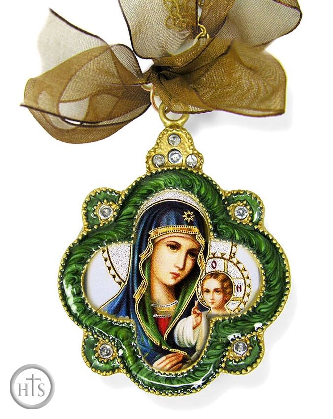 Photo - Virgin Mary Eternal Bloom, Enamel Framed Icon Ornament